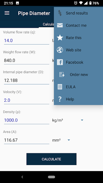 Pipe Diameter Calculator