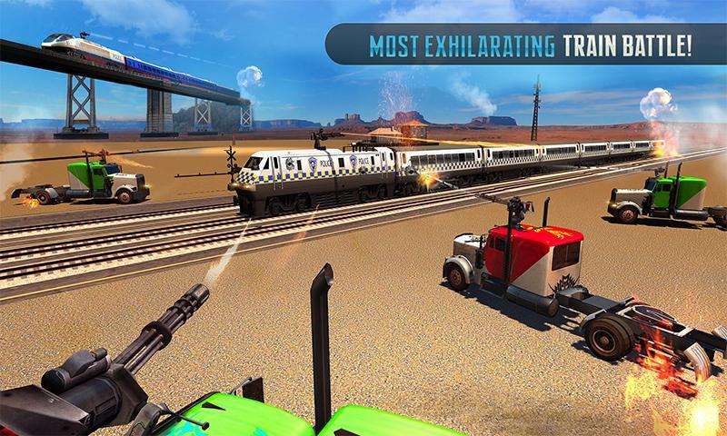 Police Train Shooter Gunship Attack : Train Games