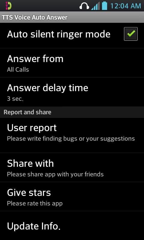 TTS Voice Auto Answer