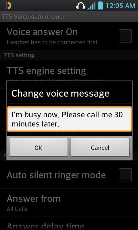 TTS Voice Auto Answer