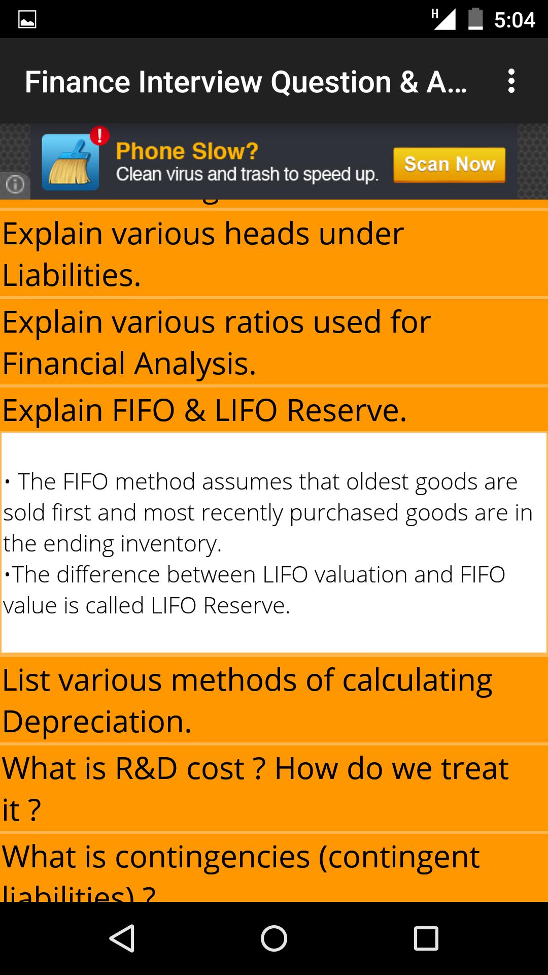 Finance Interview Question Ans