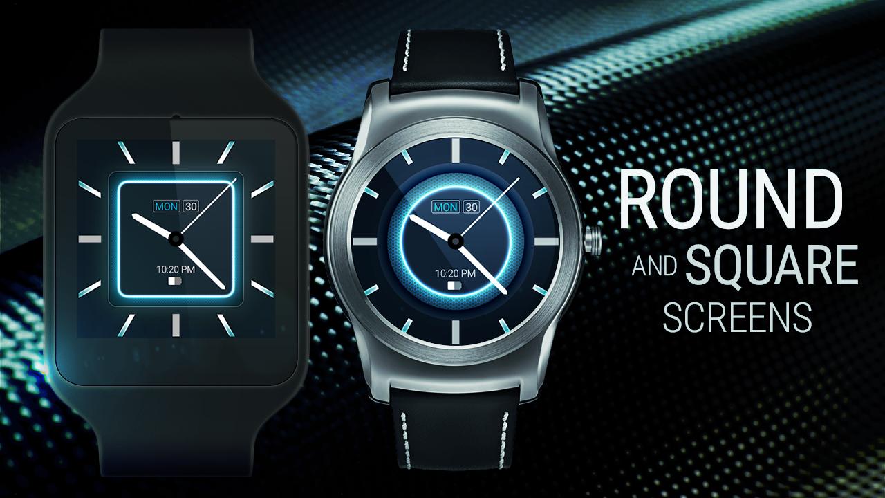 Blue Carbon Analog Watch Face