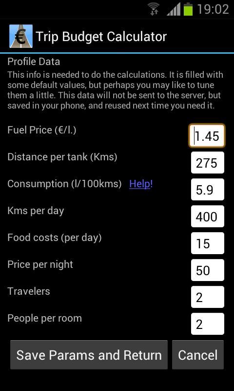 Trip Budget Calculator