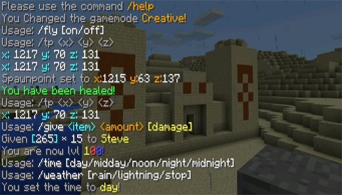 Simple Commands Mod for MCPE
