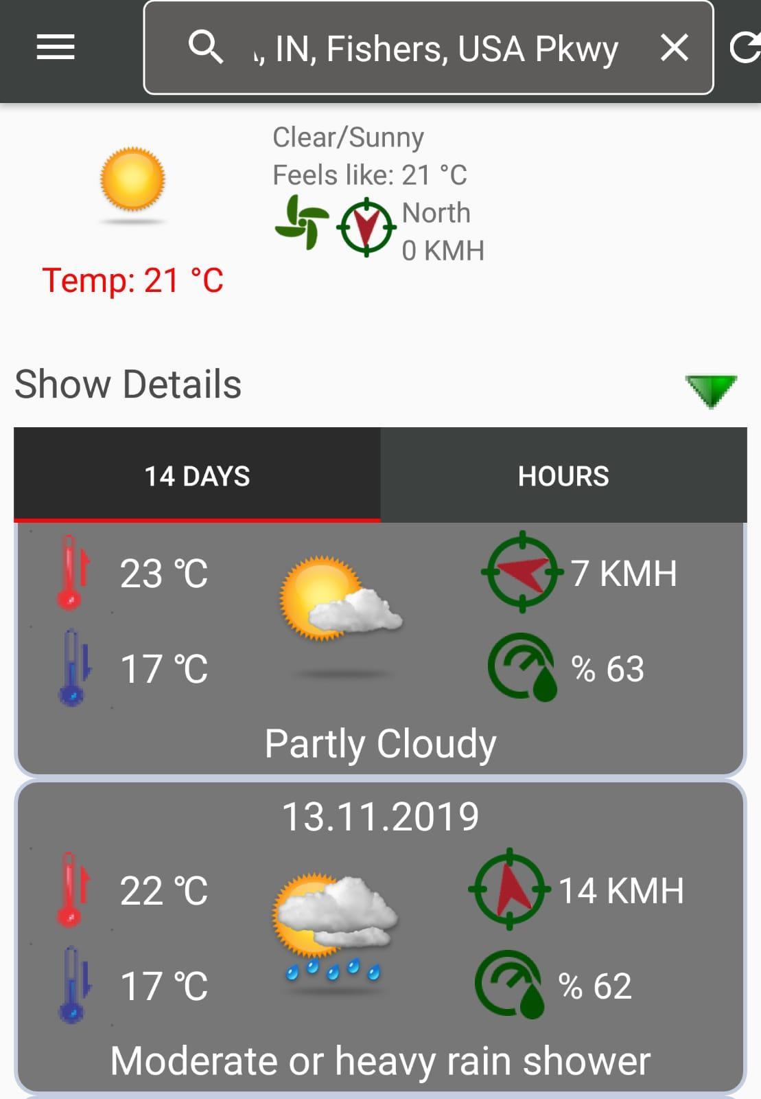 Weather Forecast. 14 Day