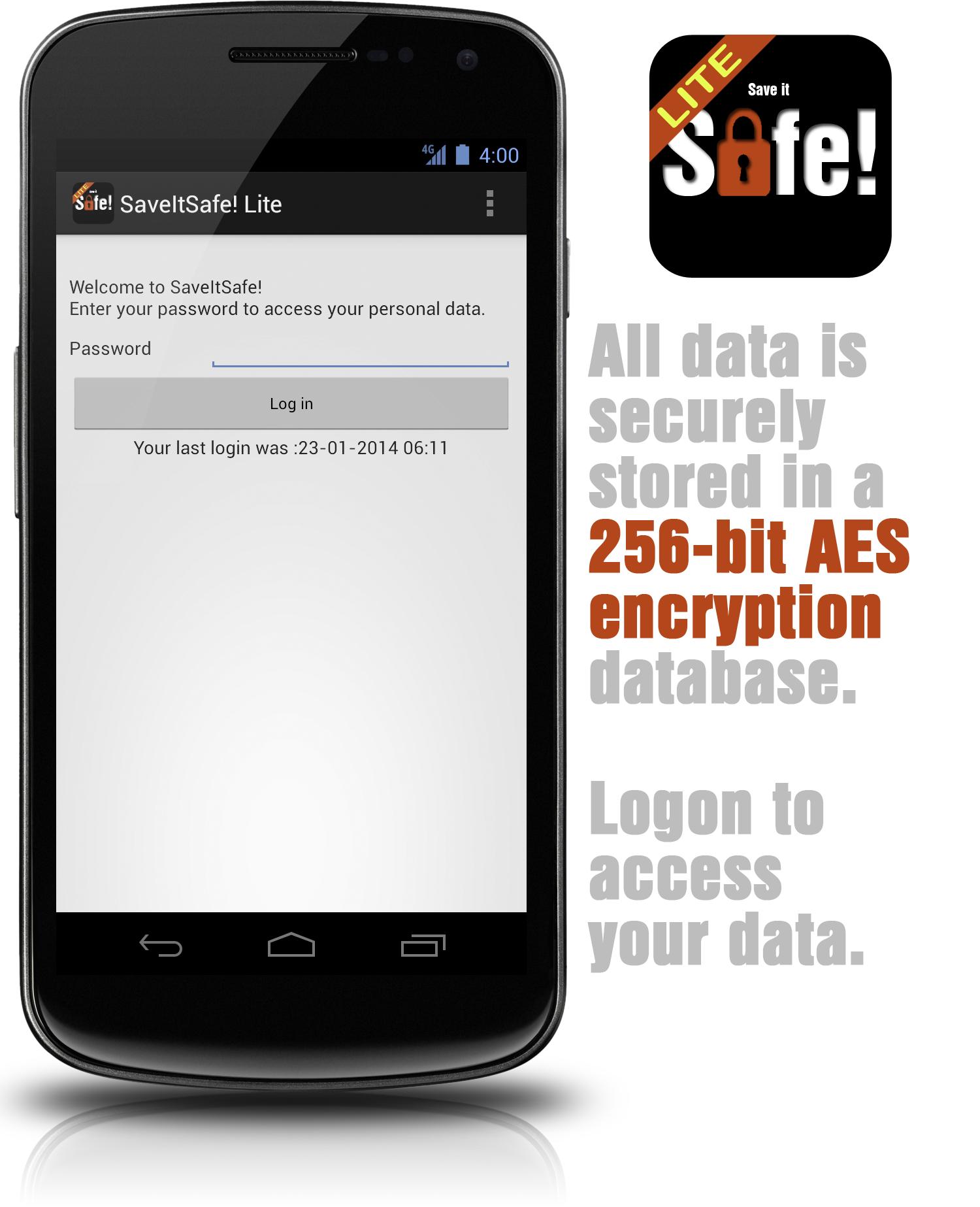 SaveItSafe! Lite passwords