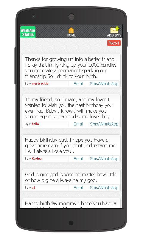 Collection of Whatsapp Status