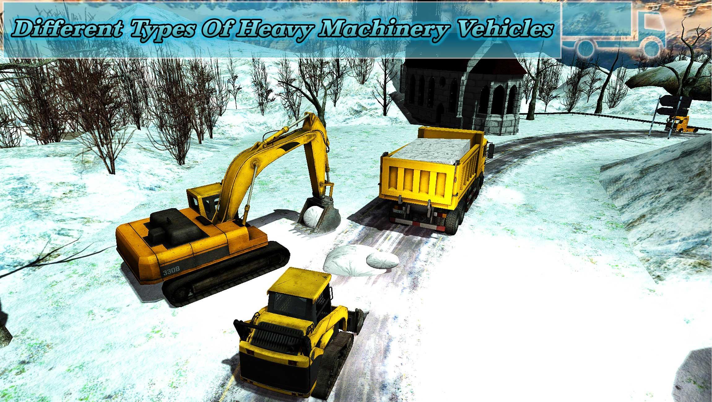 Heavy Snow Excavator Crane Op
