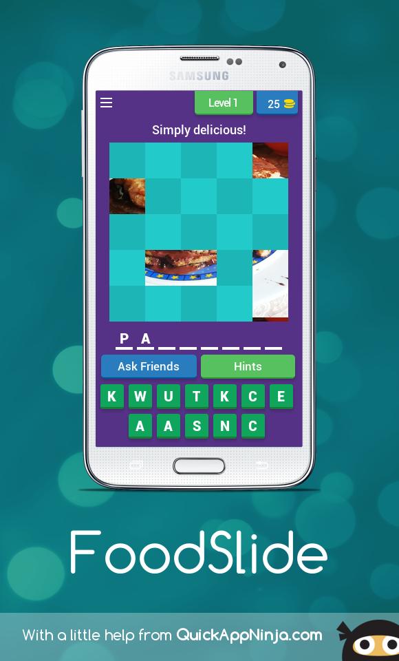 Slide and Guess words : food