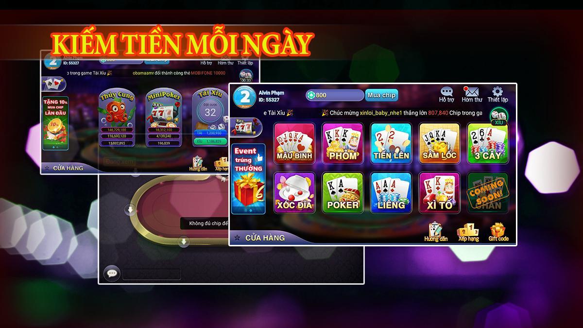 Game bai 3C doi thuong, danh bai online, game 3c