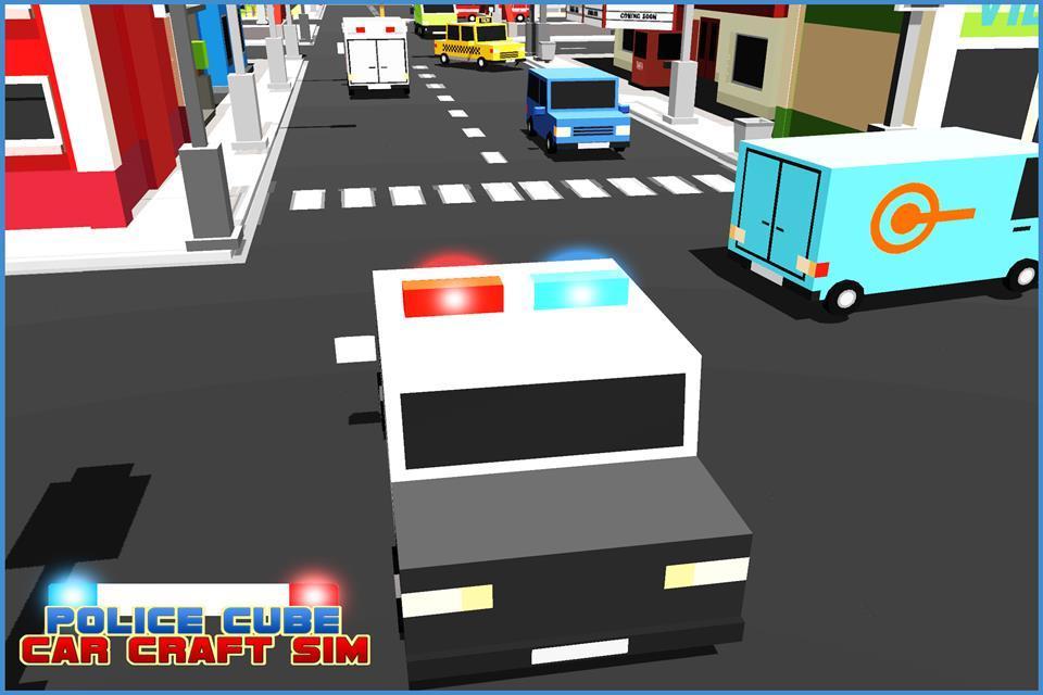 Police Cube Car Craft Sims 3D