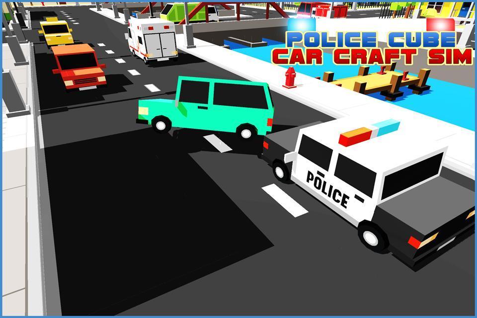 Police Cube Car Craft Sims 3D