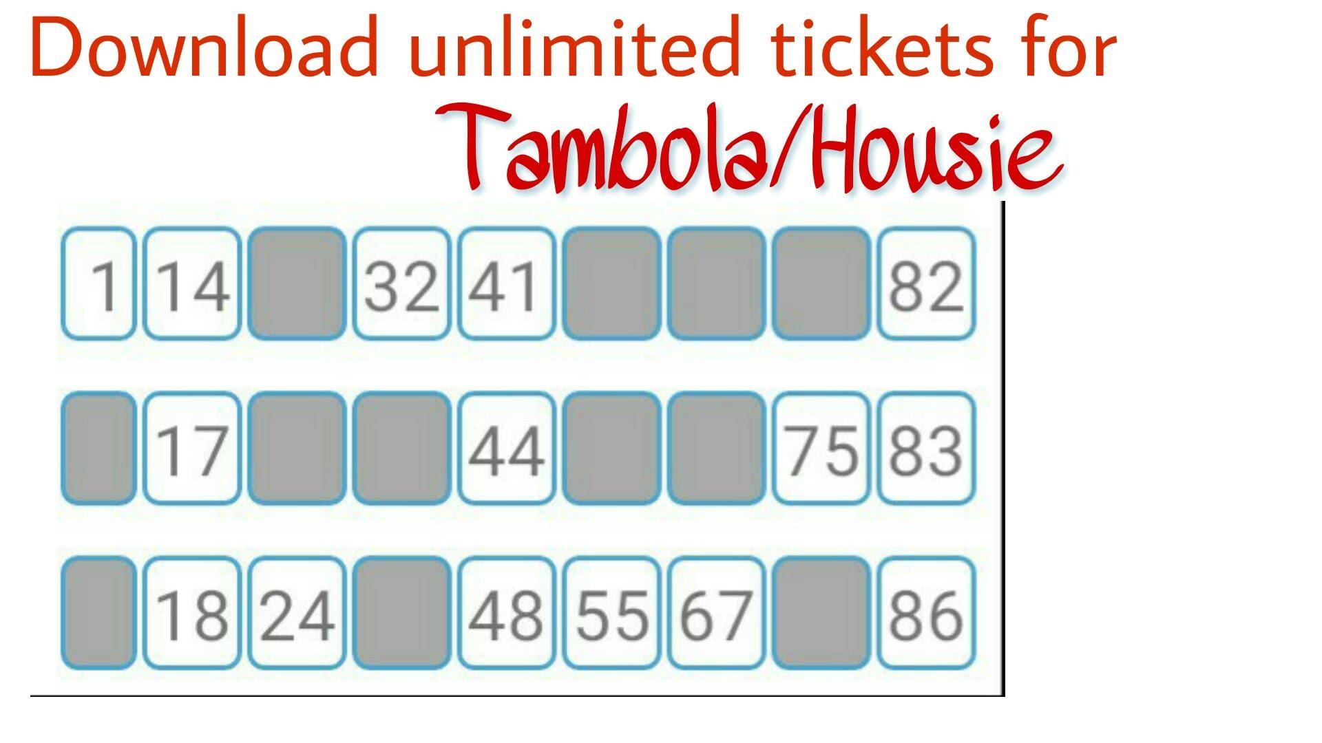 Tambola ticket generator