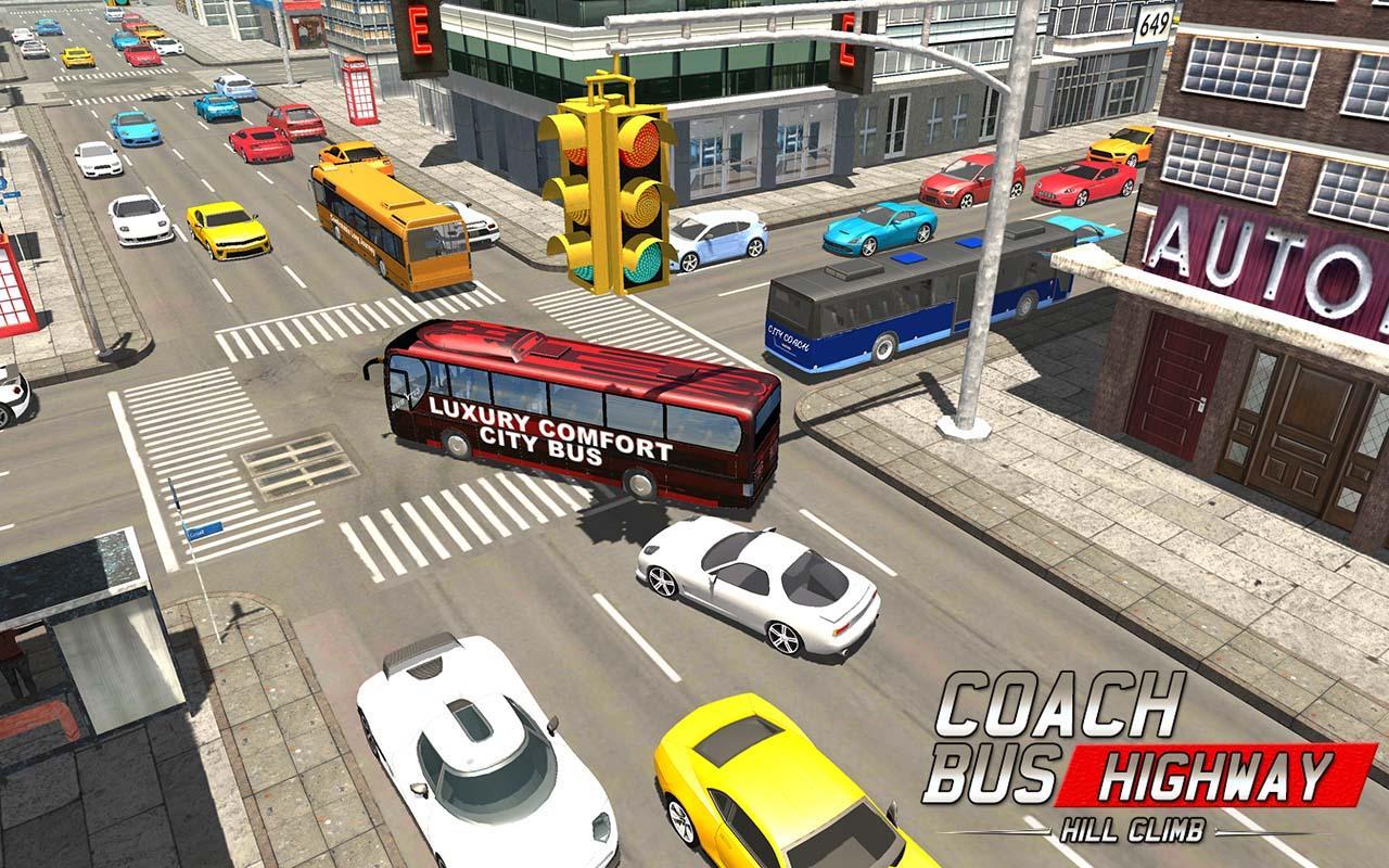 Coach Bus Highway Hill Climb