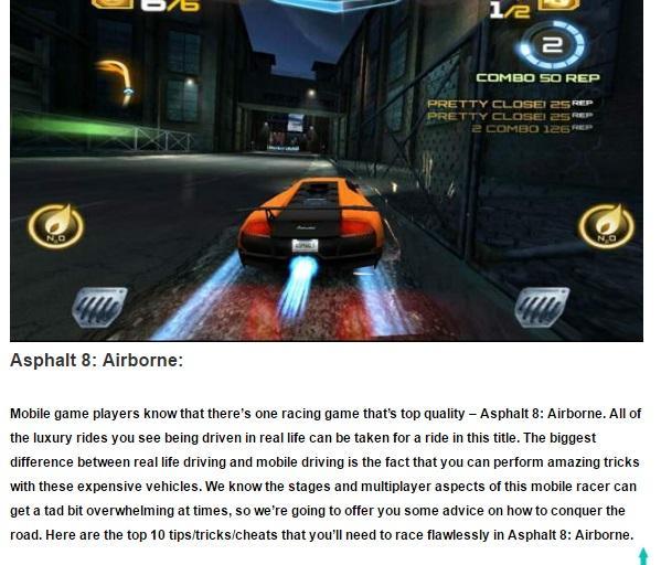 Asphalt 8 tips and cheats